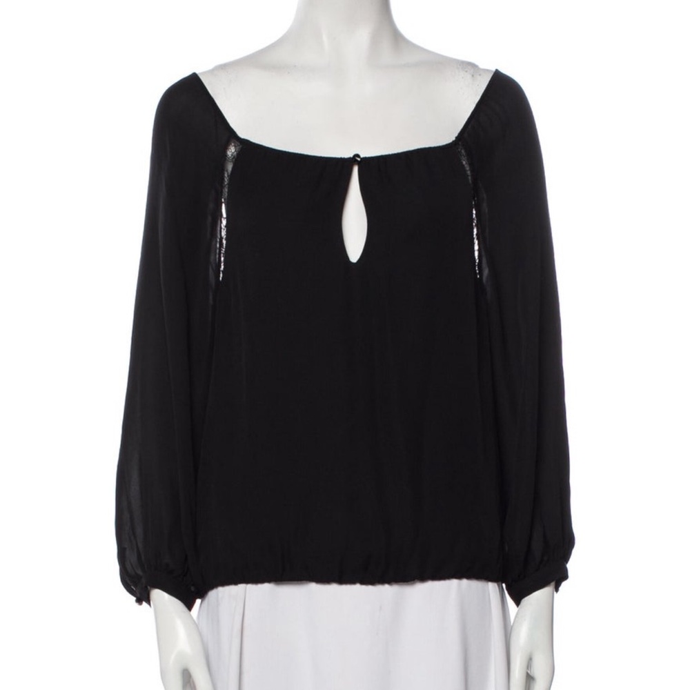 Alice + Olivia Black Silk Blouse